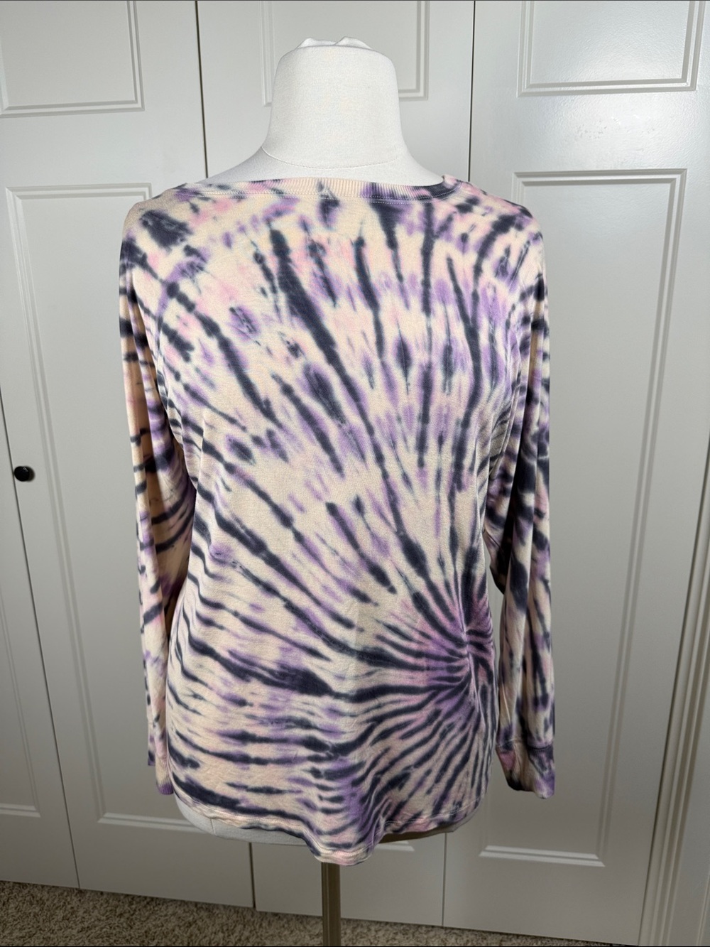Torrid Tie-Dye Long Sleeve Top - Lavender/Pink/Gray Size 0X